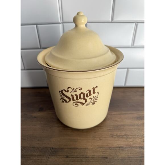 Pfaltzgraff Village Stoneware Sugar Canister #507 2 3/4 qt Jar w/ Lid 501 VTG - Picture 1 of 7